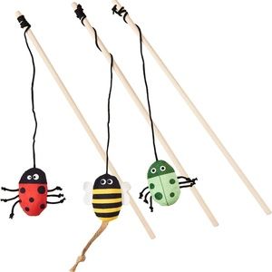 X's 3 Spot Love Earth Recycled Insect Vine Wand Teaser Cat Toy Lady Bug Bee Lot